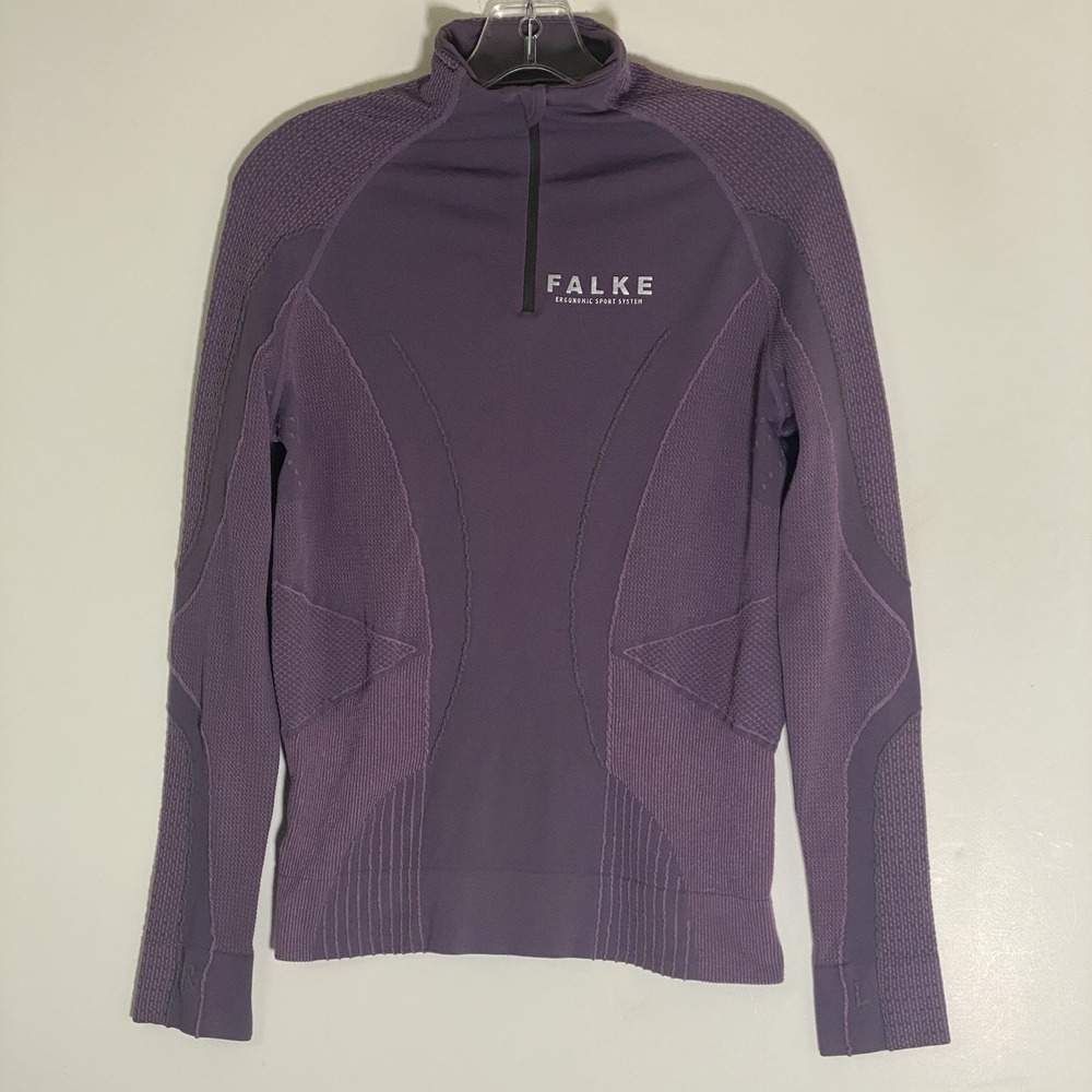 Falke Ergonomic Sport System Jacket Womens Large Purple Quarter Zip Performance